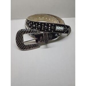 BHW Women Western Belt with Rhinestones Brown/Black 38-42 Total 48"‎